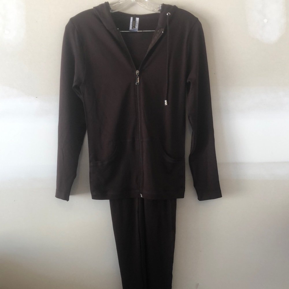 New Mix Brown two piece jacket and leggings Hooded trackSet New without tags